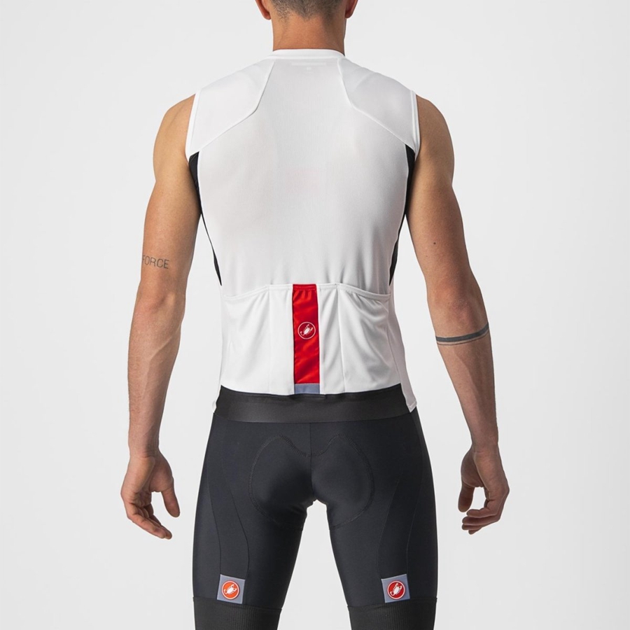 Castelli ENTRATA VI SLEEVELESS Men Jersey White / Black / Red | CS5720349