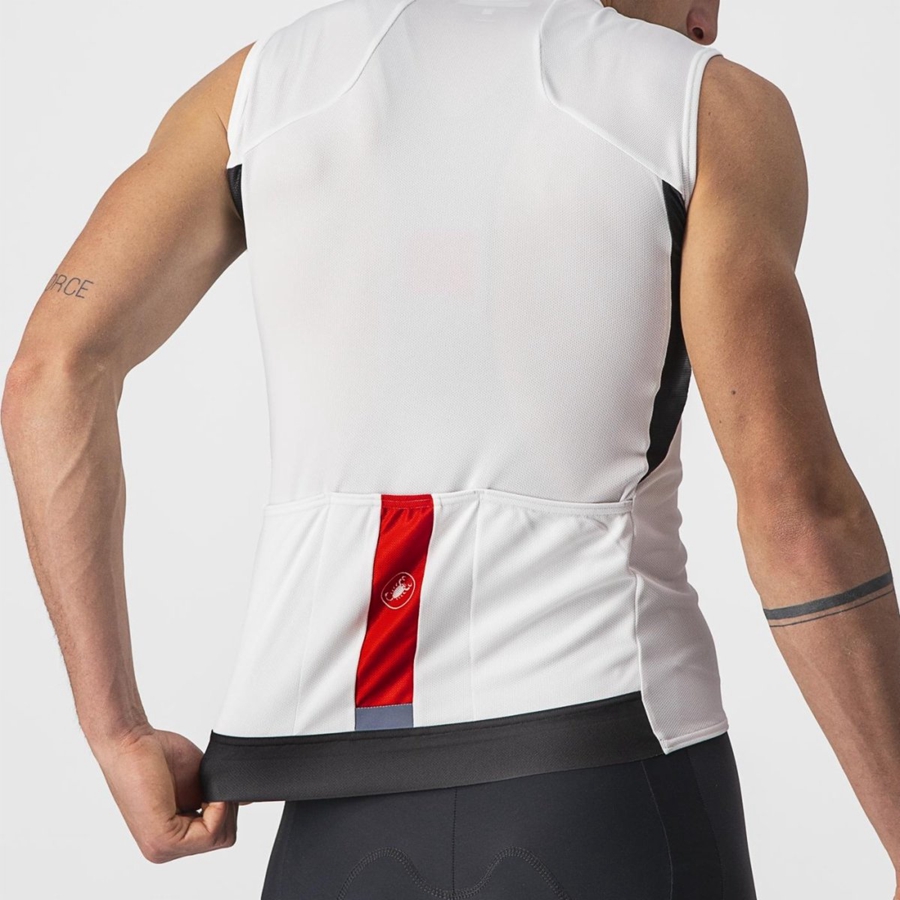 Castelli ENTRATA VI SLEEVELESS Men Jersey White / Black / Red | CS5720349