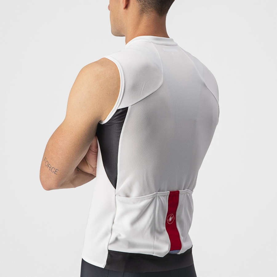 Castelli ENTRATA VI SLEEVELESS Men Jersey White / Black / Red | CS5720349