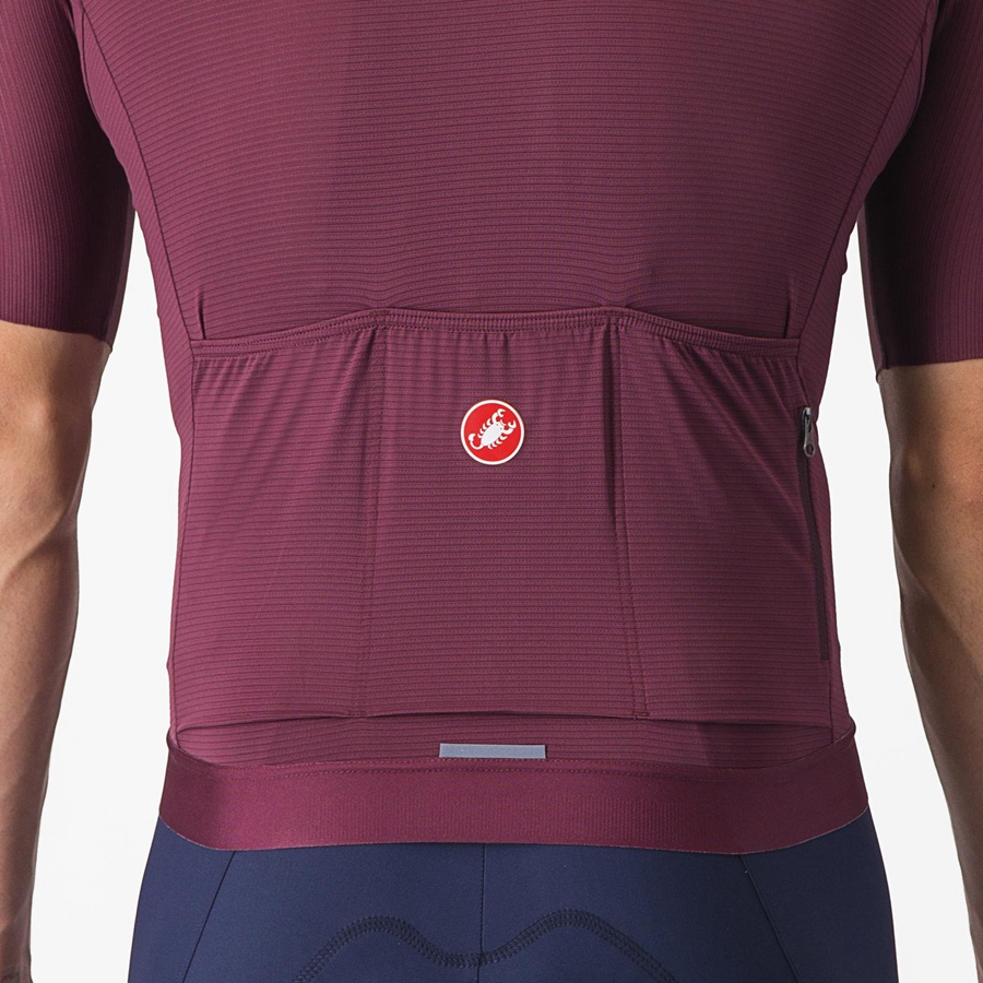 Castelli ESPRESSO Men Jersey Deep Burgundy / Silver | TH8201695