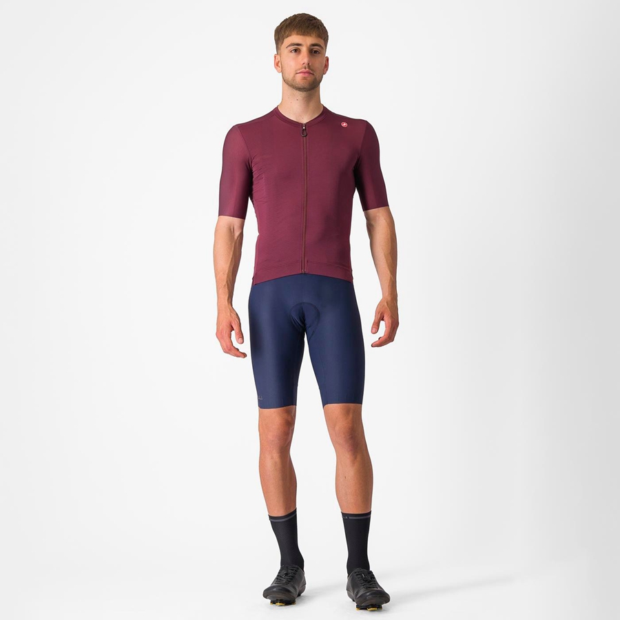 Castelli ESPRESSO Men Jersey Deep Burgundy / Silver | TH8201695