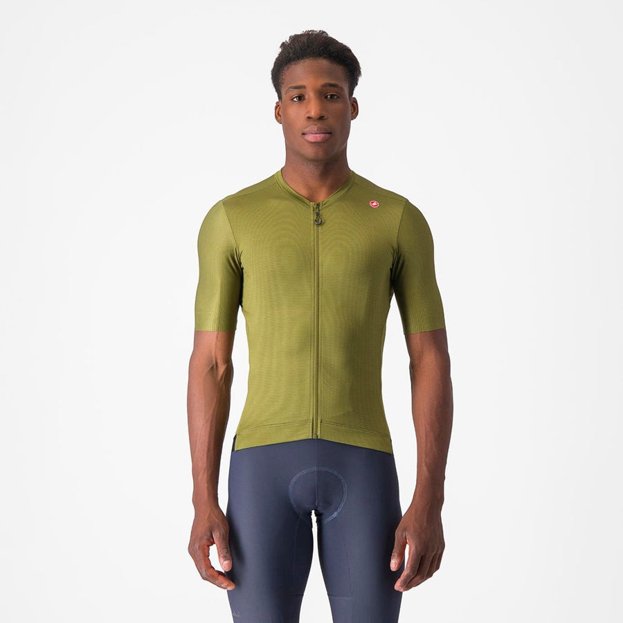 Castelli ESPRESSO Men Jersey Olive / Light Green | BM2530789