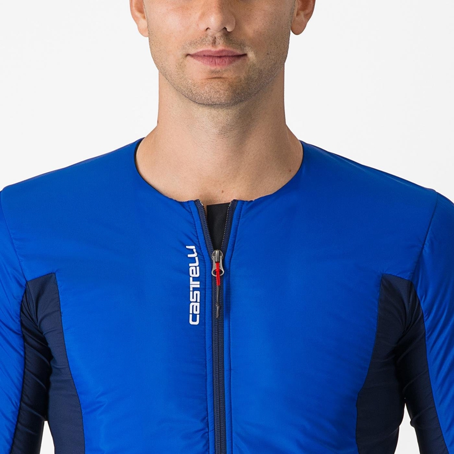 Castelli FLY JACK-SEY Men Jackets Blue / Blue | QN7493156