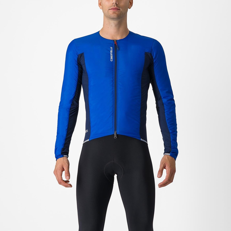 Castelli FLY JACK-SEY Men Jackets Blue / Blue | QN7493156