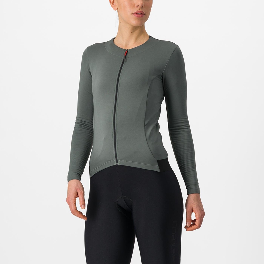 Castelli FLY LS W Women Jersey Grey | JO3527910