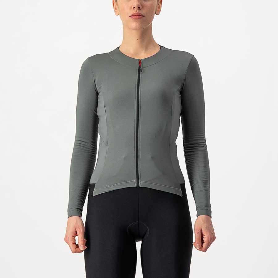 Castelli FLY LS W Women Jersey Grey | JO3527910