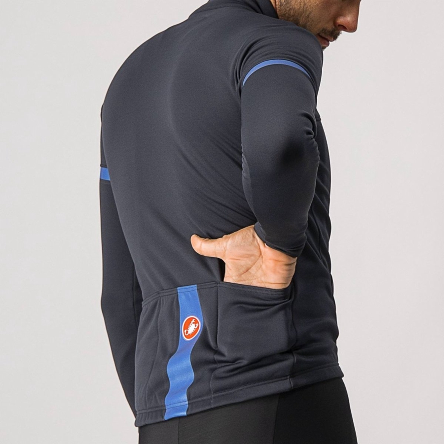 Castelli FONDO 2 FZ Men Jersey Black / Blue | OI4315729