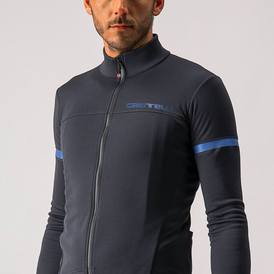 Castelli FONDO 2 FZ Men Jersey Black / Blue | OI4315729