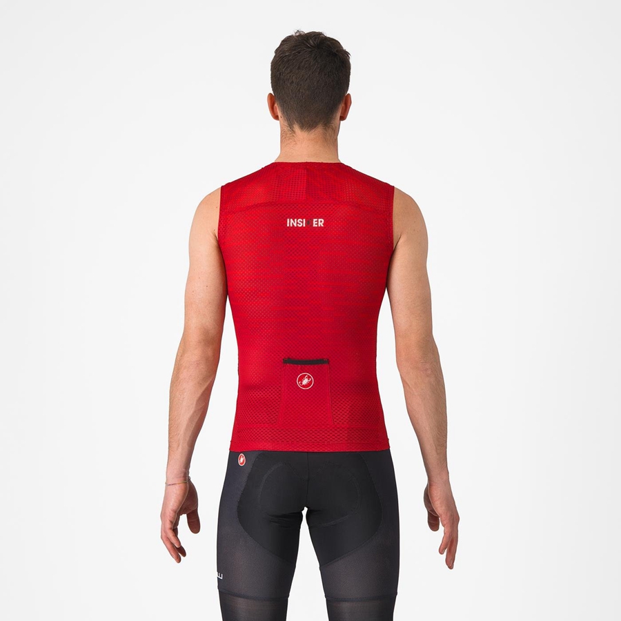 Castelli INSIDER SLEEVELESS Men Jersey Dark Red | XQ3760918