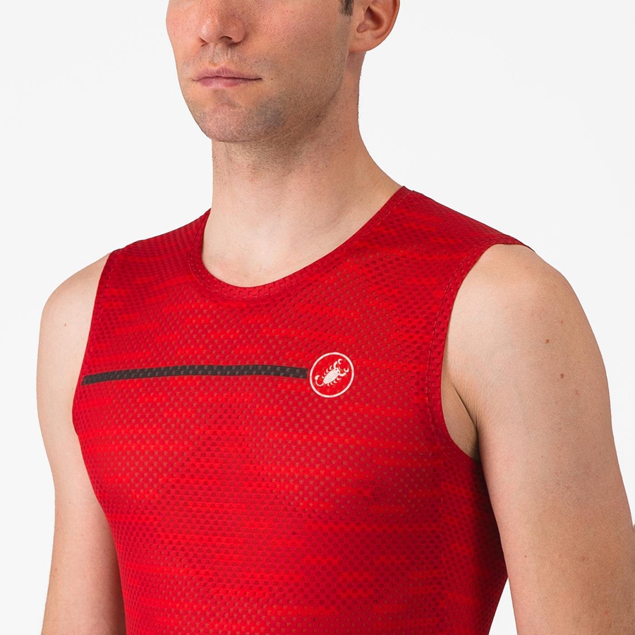 Castelli INSIDER SLEEVELESS Men Jersey Dark Red | XQ3760918