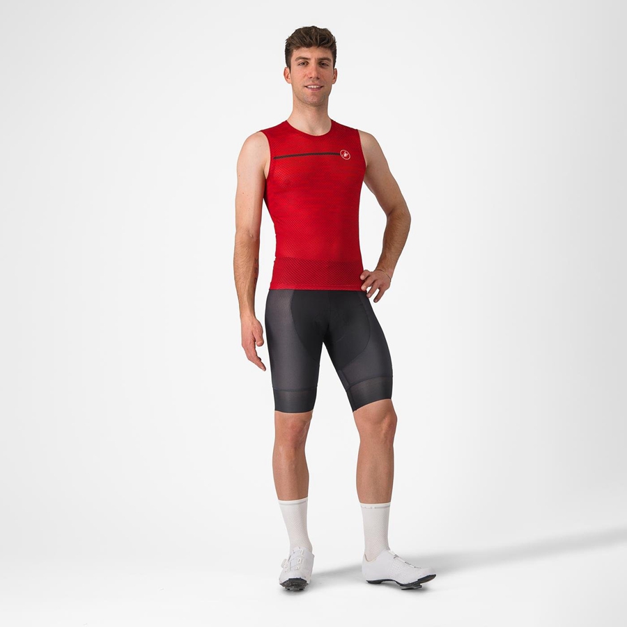 Castelli INSIDER SLEEVELESS Men Jersey Dark Red | XQ3760918