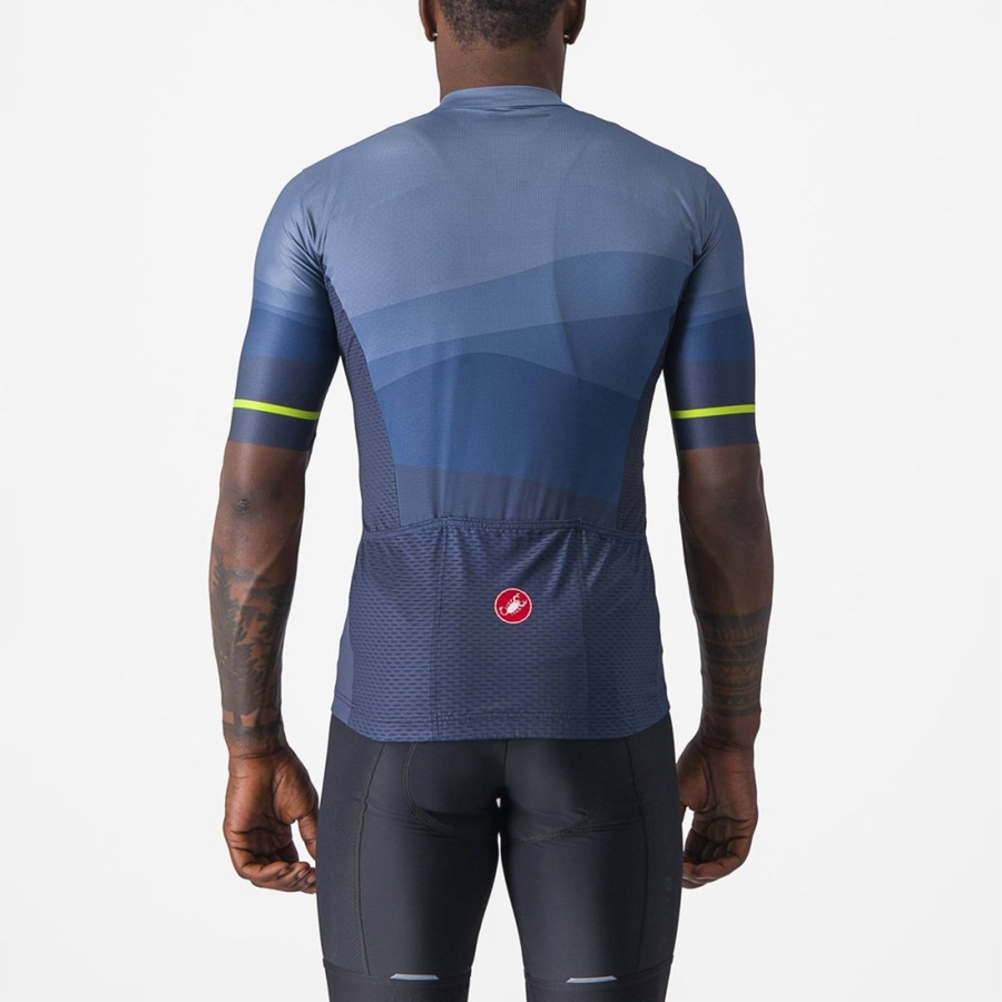 Castelli ORIZZONTE Men Jersey Blue / Light Grey Blue | XU8634072