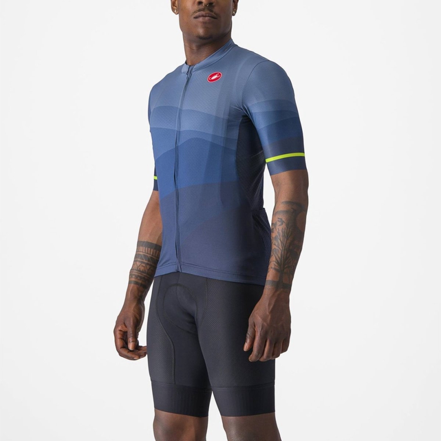 Castelli ORIZZONTE Men Jersey Blue / Light Grey Blue | XU8634072