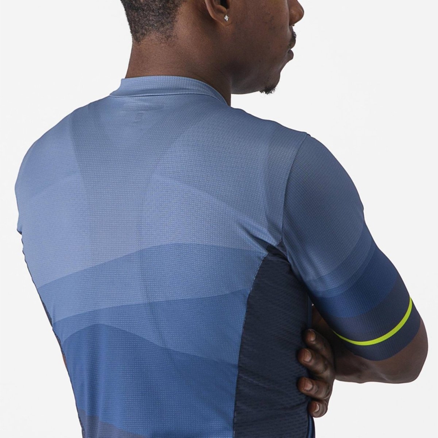 Castelli ORIZZONTE Men Jersey Blue / Light Grey Blue | XU8634072