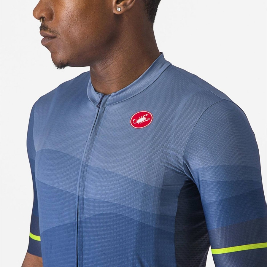 Castelli ORIZZONTE Men Jersey Blue / Light Grey Blue | XU8634072