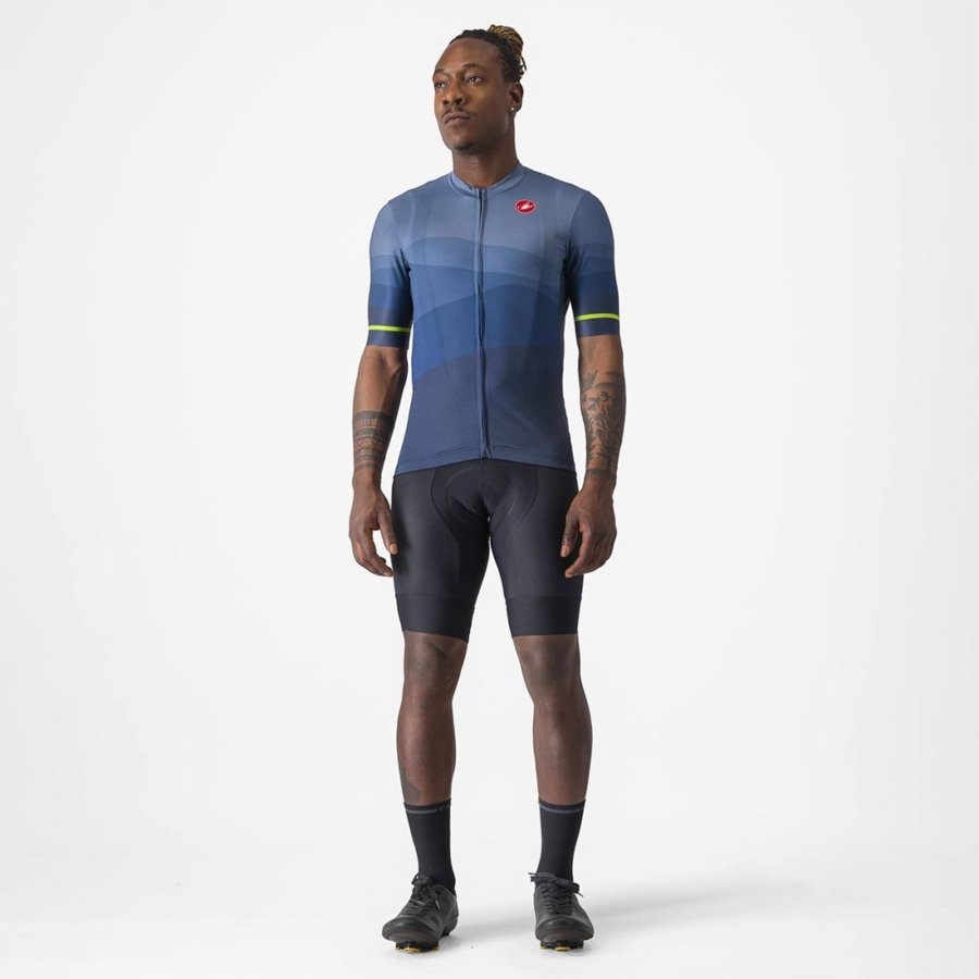 Castelli ORIZZONTE Men Jersey Blue / Light Grey Blue | XU8634072