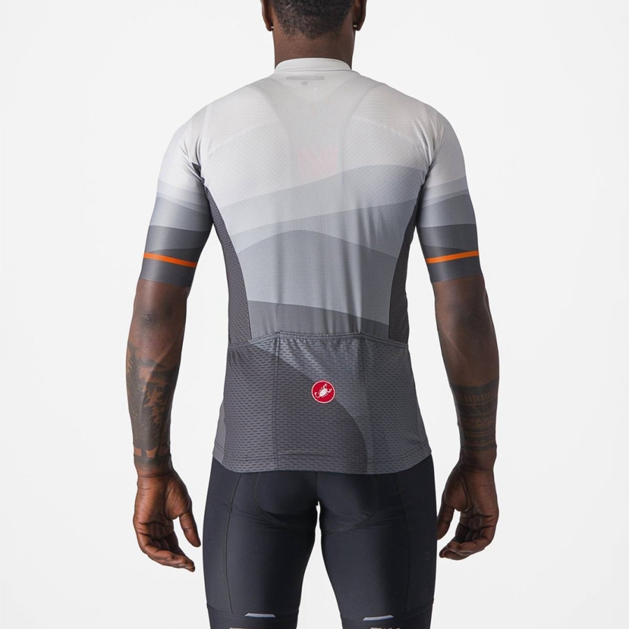 Castelli ORIZZONTE Men Jersey Dark Grey / Silver Grey | HL4125069