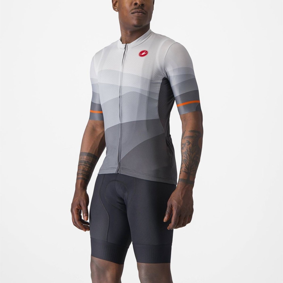 Castelli ORIZZONTE Men Jersey Dark Grey / Silver Grey | HL4125069