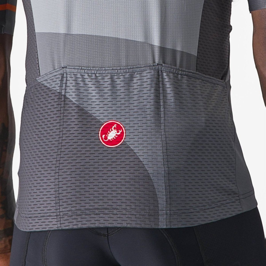 Castelli ORIZZONTE Men Jersey Dark Grey / Silver Grey | HL4125069