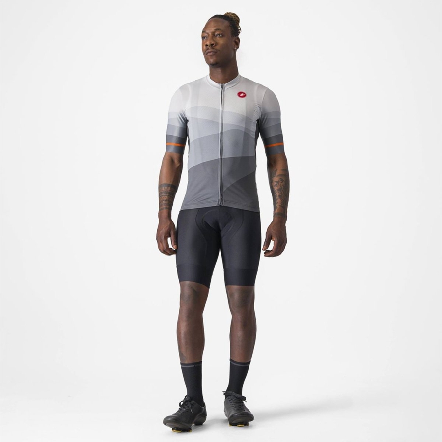 Castelli ORIZZONTE Men Jersey Dark Grey / Silver Grey | HL4125069