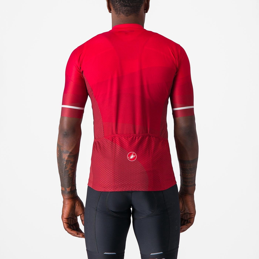 Castelli ORIZZONTE Men Jersey Red / Red / White | TQ9248651