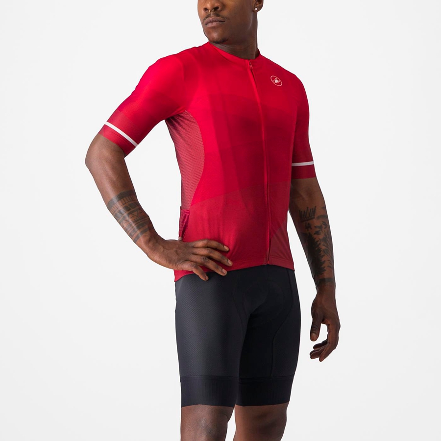 Castelli ORIZZONTE Men Jersey Red / Red / White | TQ9248651