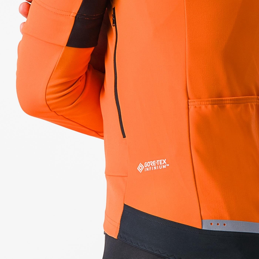 Castelli PERFETTO RoS 2 CONVERTIBLE Men Jackets Red Orange / Dark Grey | GO4796308