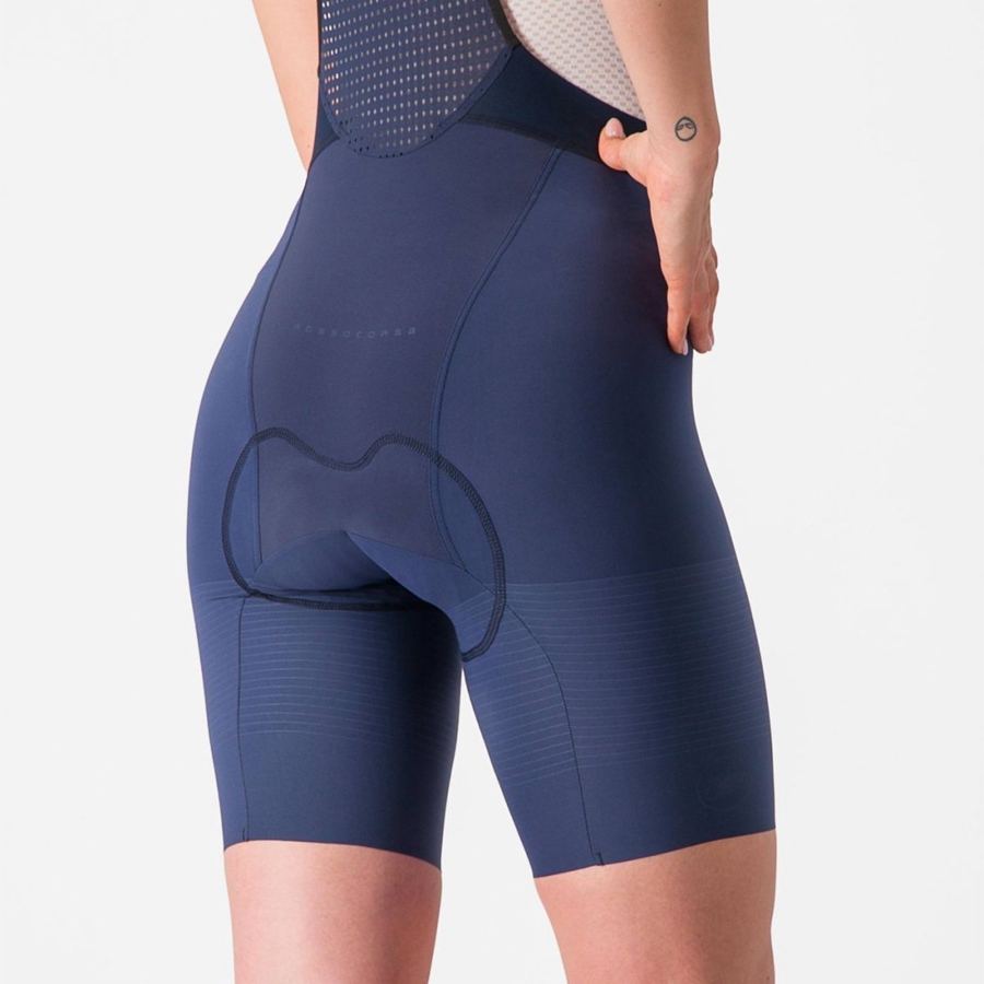 Castelli PREMIO W Women Bib Shorts Blue / Grey Blue | JC0376295