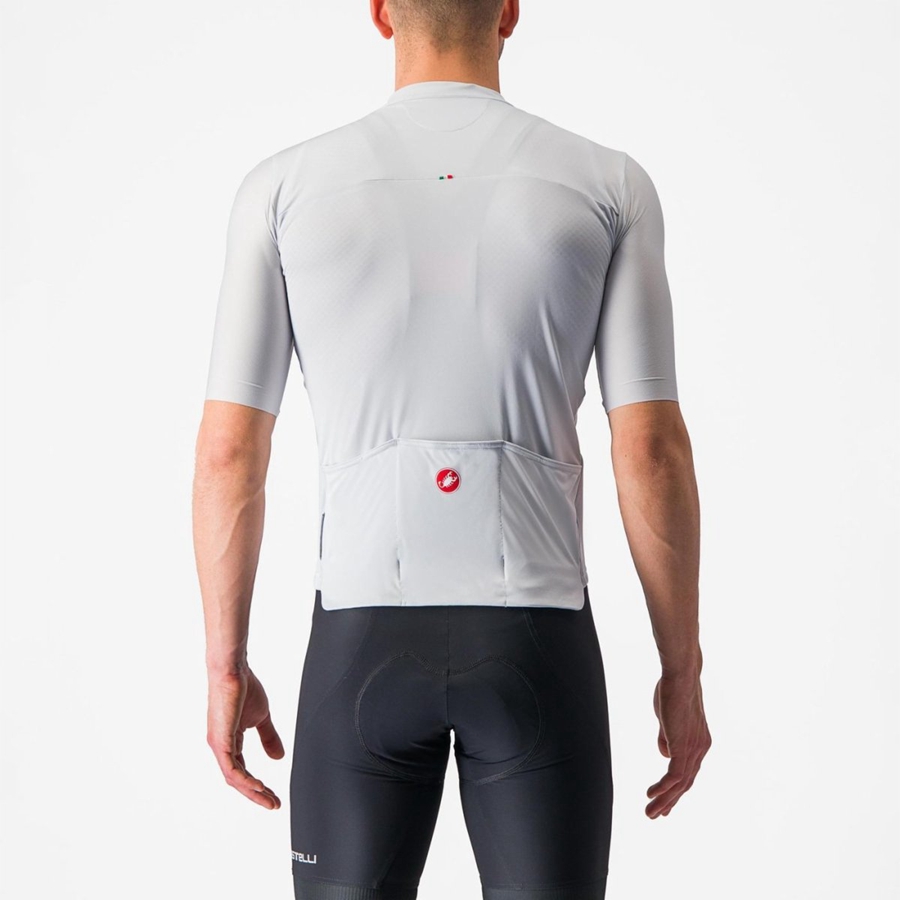 Castelli PROLOGO 7 Men Jersey Silver Grey / Green | QR8930514