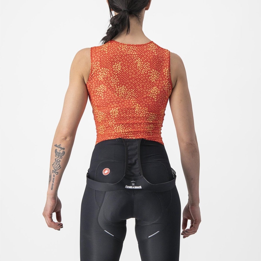 Castelli PRO MESH 4 W SLEEVELESS Women Base Layer Orange | SL9416280