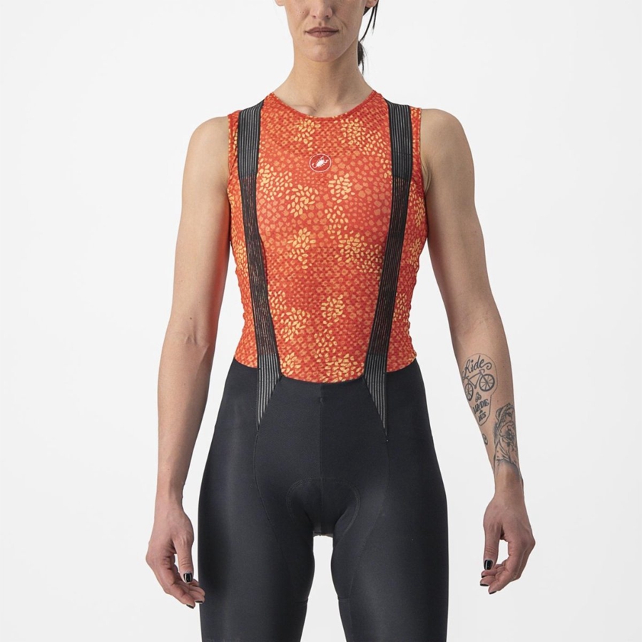 Castelli PRO MESH 4 W SLEEVELESS Women Base Layer Orange | SL9416280