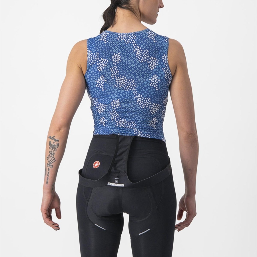 Castelli PRO MESH 4 W SLEEVELESS Women Base Layer Blue | QS7039514