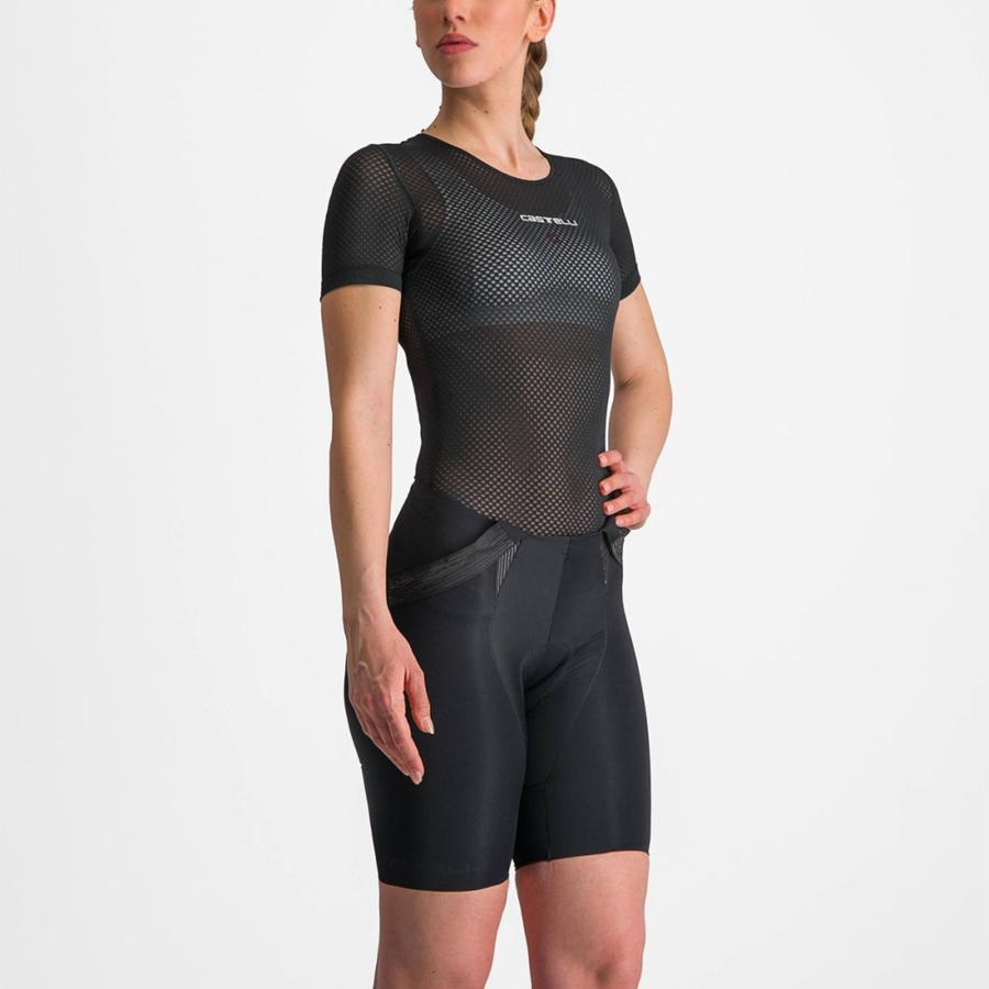 Castelli PRO MESH W SHORT SLEEVE Women Base Layer Black | FO5960873