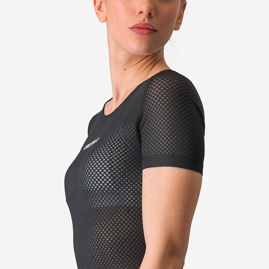 Castelli PRO MESH W SHORT SLEEVE Women Base Layer Black | FO5960873