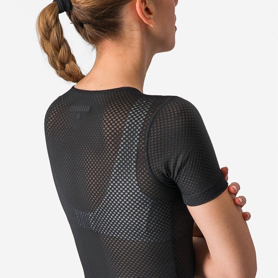 Castelli PRO MESH W SHORT SLEEVE Women Base Layer Black | FO5960873