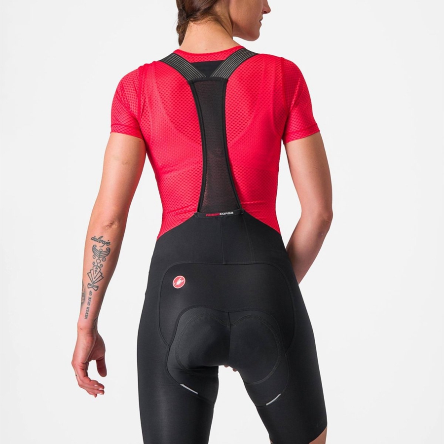 Castelli PRO MESH W SHORT SLEEVE Women Base Layer Red | XP9807643