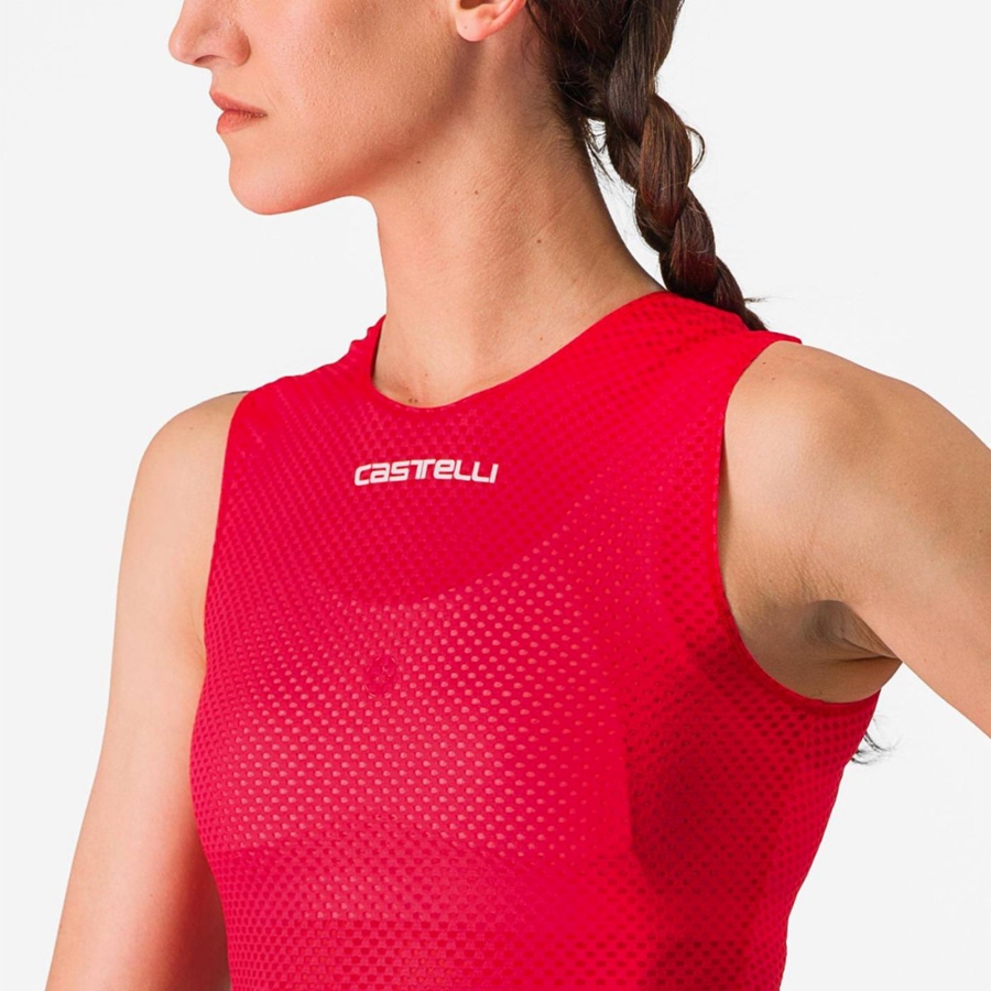 Castelli PRO MESH W SLEEVELESS Women Base Layer Red | XQ5360417