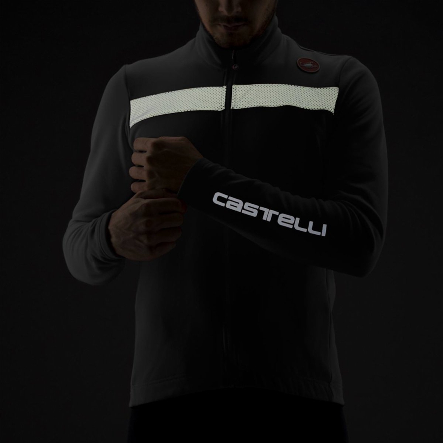 Castelli PURO 3 FZ Men Jersey Black / Silver | RL0541637