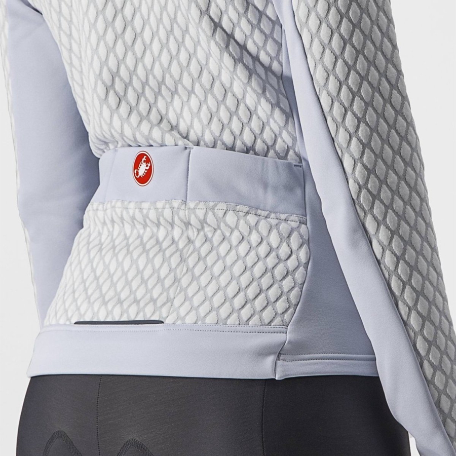 Castelli SFIDA 2 FZ Women Jersey Silver Grey / White | KW9548273