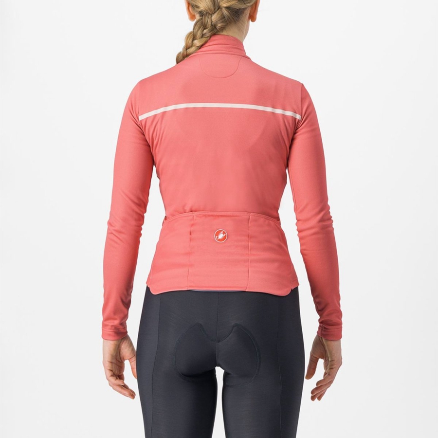 Castelli SINERGIA 2 FZ Women Jersey Red / Cream Pink | KD6103259