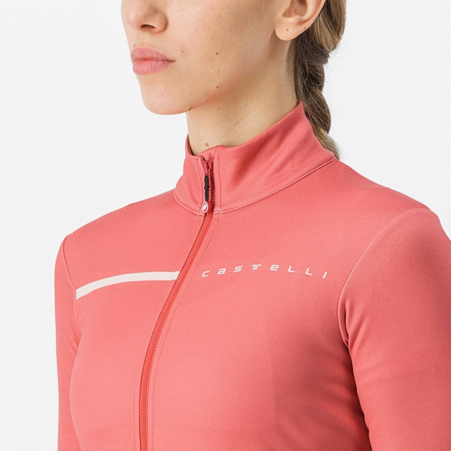 Castelli SINERGIA 2 FZ Women Jersey Red / Cream Pink | KD6103259