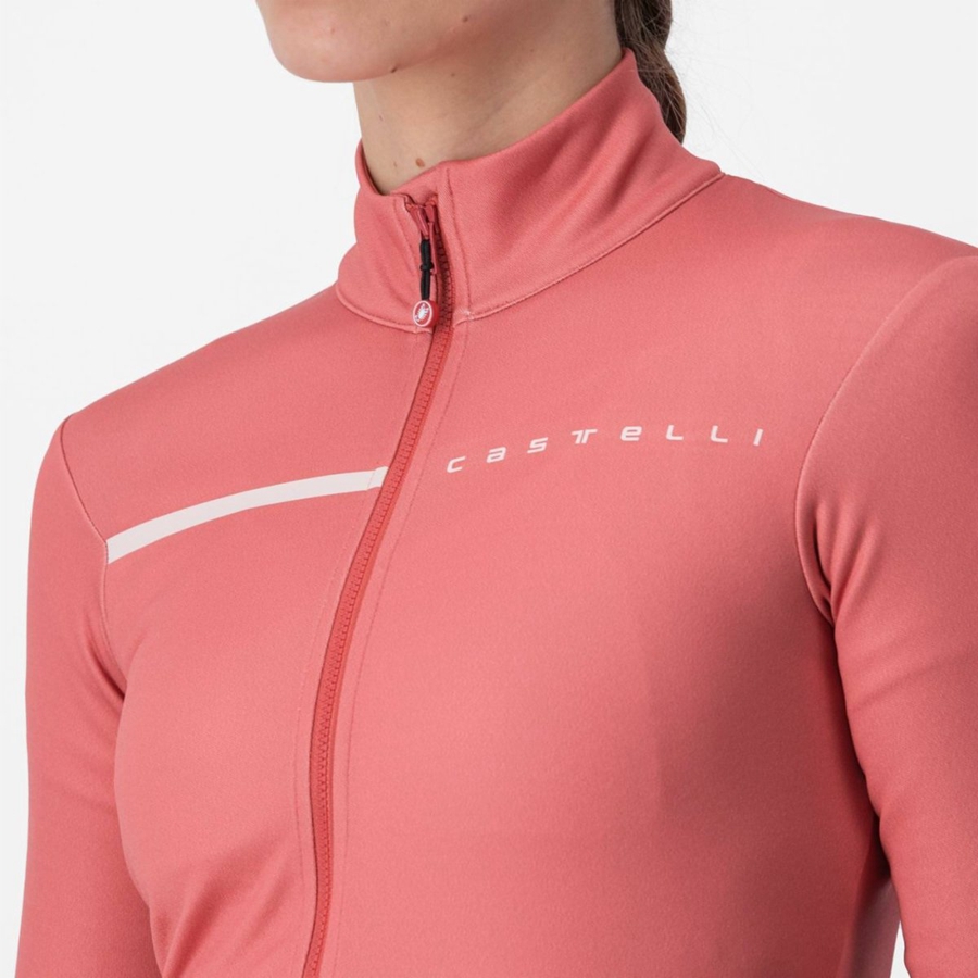 Castelli SINERGIA 2 FZ Women Jersey Red / Cream Pink | KD6103259