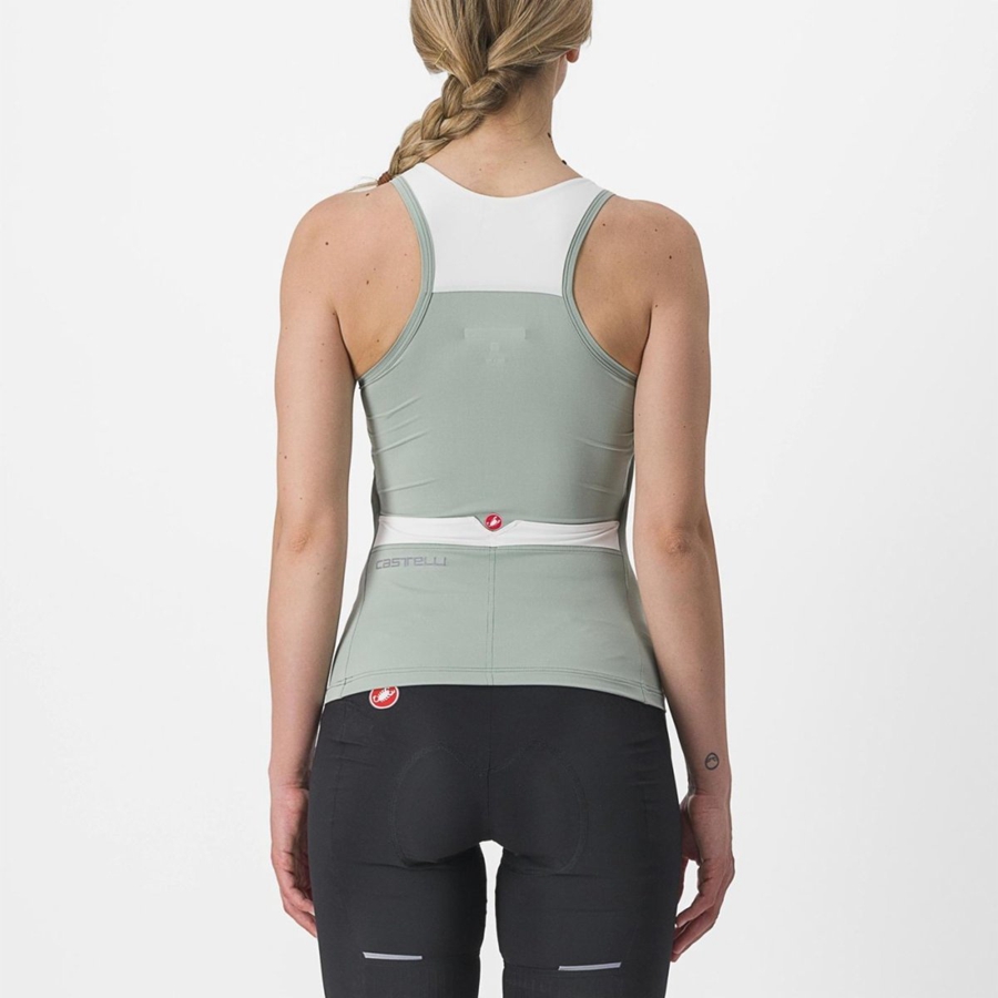 Castelli SOLARIS TOP Women Jersey Green / White | CJ6918742