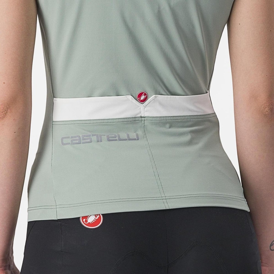 Castelli SOLARIS TOP Women Jersey Green / White | CJ6918742