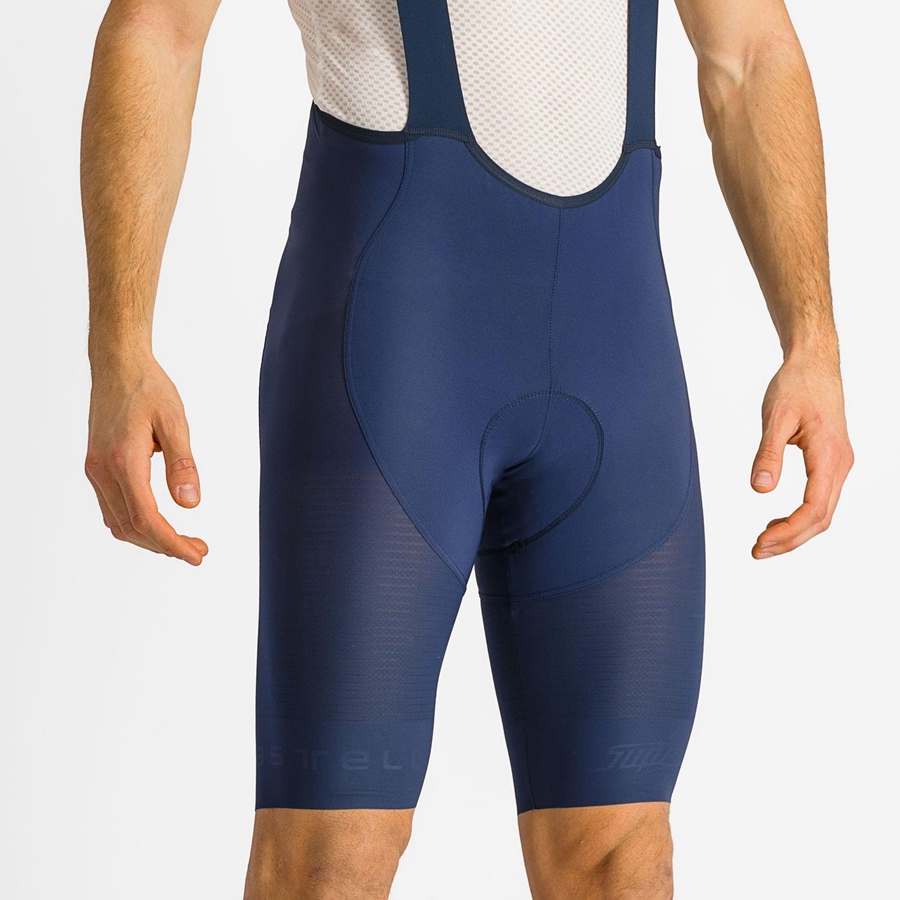 Castelli SUPERLEGGERA Men Bib Shorts Blue | OU8243051