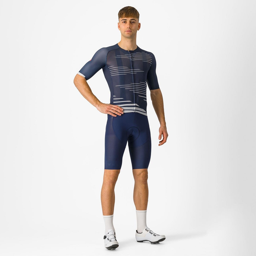 Castelli SUPERLEGGERA Men Bib Shorts Blue | OU8243051