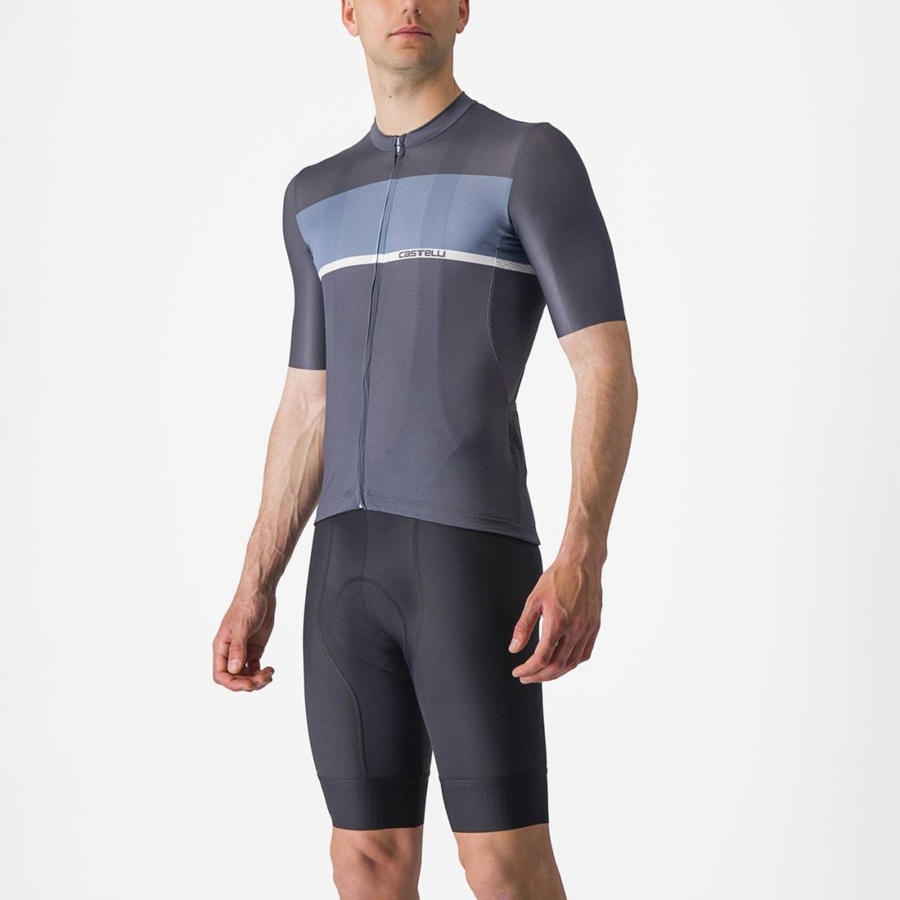 Castelli TRADIZIONE Men Jersey Blue / Light Grey Blue | WZ9481053