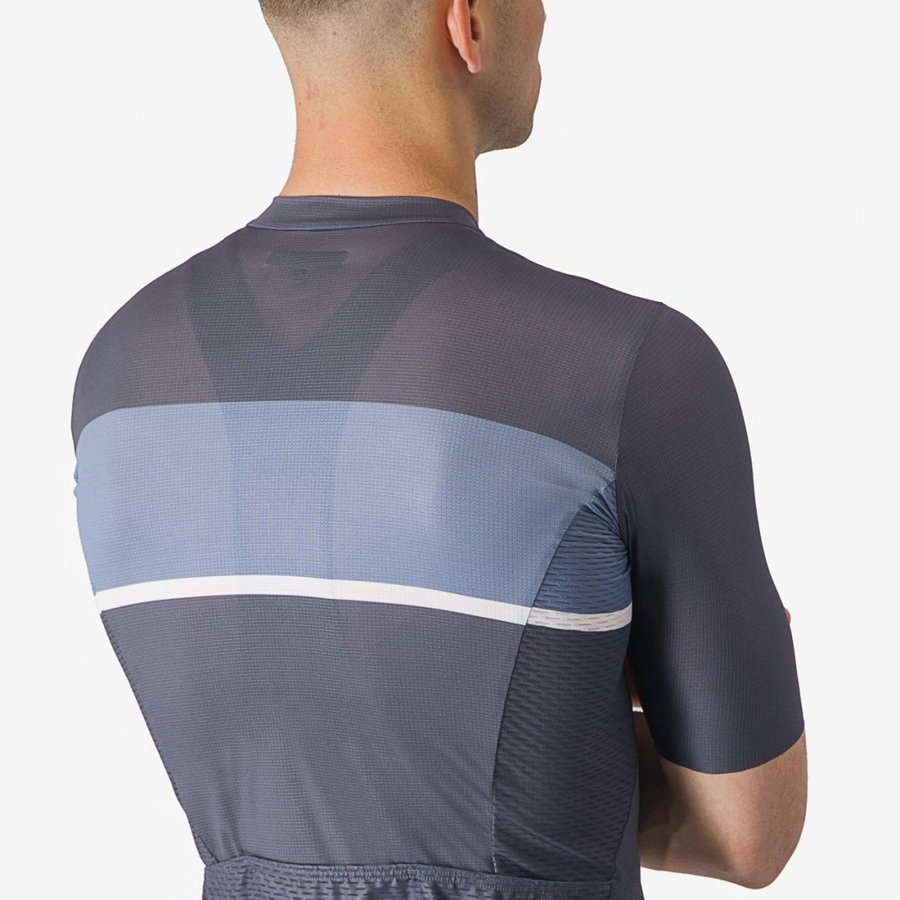 Castelli TRADIZIONE Men Jersey Blue / Light Grey Blue | WZ9481053