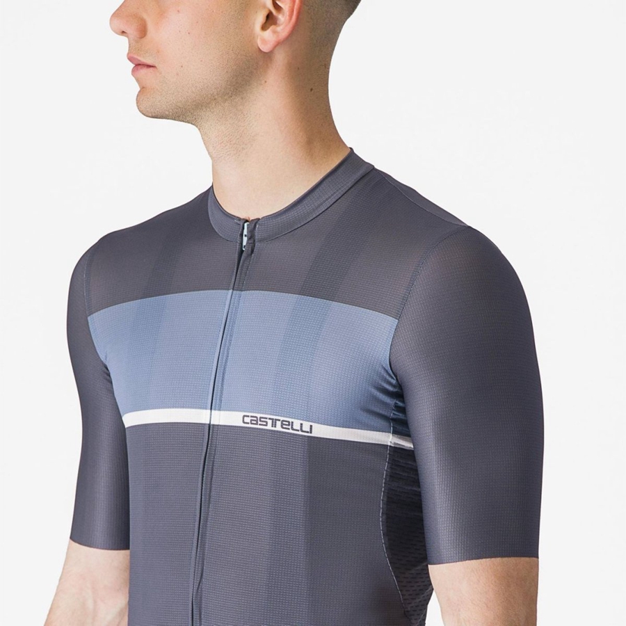 Castelli TRADIZIONE Men Jersey Blue / Light Grey Blue | WZ9481053