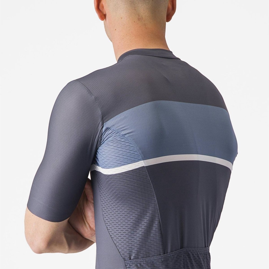 Castelli TRADIZIONE Men Jersey Blue / Light Grey Blue | WZ9481053